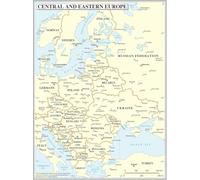 SSOPTMCB Educational Wall Map Central and Eastern Europe Region Laminated Poster with Country Capitals Geography Classroom Decor(Framed,12x18inch(30x45cm))