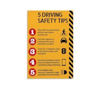 SSOPTMCB Essential Driving Tips - Defensive Driving Guide for Vehicle Maintenance and Road Wall-Art(Framed,08x12inch(20x30cm))