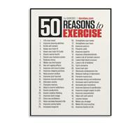 SSOPTMCB Exercise Motivation Poster 50 Reasons to Workout Canvas Wall-Art for Home Gym Office and Cafe Wall Decor(Framed,08x12inch(20x30cm))