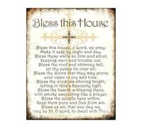SSOPTMCB Faith-Based Wall-Art Poster - Bless This House Christian Inspirational Print for Home, Office & Kitchen Decor (Framed,12x18inch(30x45cm))