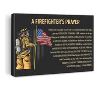 SSOPTMCB Firefighter Prayer Canvas Wall-Art, Uplifting Inspirational Print for Fire Station Decor, Meaningful Gift for Fireman, Retirement, Home Office & Tabletop Display(Unframed,16x24inch(40x60cm))
