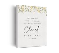SSOPTMCB For Christ & Everlasting Life Watercolor Canvas Print, Modern Christian Artwork, Inspirational Wall Decor for Bedroom, Office, Dining Room, Housewarming Gift(Unframed,08x12inch(20x30cm))