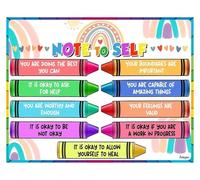 SSOPTMCB Goal Setting Poster Note to Self Growth Mindset Motivational Wall-Art Affirmations for Classroom Office Decor or Mental Health Self Care Space(Framed,12x18inch(30x45cm))