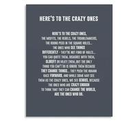 SSOPTMCB Heres To The Crazy Ones Canvas Painting Motivational Wall-Art for Bedroom Living Room Decor(Unframed,08x12inch(20x30cm))