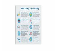 SSOPTMCB Home Bathroom Wall-Art for Seniors and Babies Fall Prevention Educational Guide Poster(Unframed,16x24inch(40x60cm))