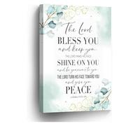 SSOPTMCB House Blessing Gift: Framed Numbers 6:24-26 Scripture Poster, The Lord Bless You Christian Art for Front Door, Living Room, or Baptism(Unframed,12x18inch(30x45cm))
