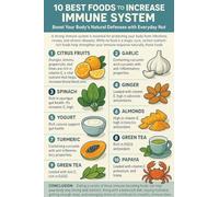 SSOPTMCB Immune System Support Foods Poster Top 10 Best Foods to Boost Immunity Healthy Nutrition Checklist for Kitchen Home Decor Meal Planning Guide(Unframed,16x24inch(40x60cm))