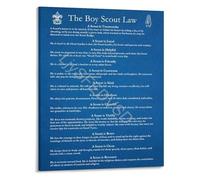 SSOPTMCB Inspirational Boy Scout Oath Law Poster Canvas Art Wall Decor for Home Camp Cabin(Unframed,12x18inch(30x45cm))
