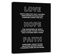 SSOPTMCB Inspirational Canvas Wall-Art Love Hope Faith Motivational Quotes Poster Print for Modern Home Office Bedroom Decor(Framed,16x24inch(40x60cm))