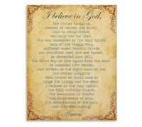 SSOPTMCB Inspirational Religious Poster The Apostles Creed Prayer Vintage Canvas Wall-Art for Kitchen and Office Decor(Unframed,16x24inch(40x60cm))