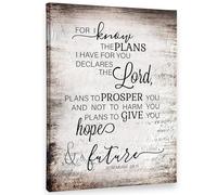 SSOPTMCB Inspirational Scripture Poster, Jeremiah 29:11 For I Know The Plans, Hope & Promise Canvas Wall-Art for Prayer Room Decor(Unframed,16x24inch(40x60cm))