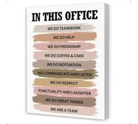 SSOPTMCB Inspirational Team Building Wall-Art, In This Office We Do Teamwork Colorful Canvas Print for Workplace Decor(Framed,08x12inch(20x30cm))