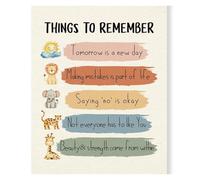 SSOPTMCB Jungle Animals Affirmations Wall-Art - Motivational Prints for Room, Inspirational Decor for Playroom, Bedroom, or Learning Space(Unframed,16x24inch(40x60cm))