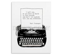 SSOPTMCB Kurt Vonnegut I Tell You Quote - Text Art Poster Canvas Wall-Art for Living Room, Bedroom Decor(Framed,12x18inch(30x45cm))