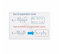 SSOPTMCB Learn the Sum of a Geometric Series Poster Math Formula Guide Educational Chart for Students and Teachers(Unframed,16x24inch(40x60cm))