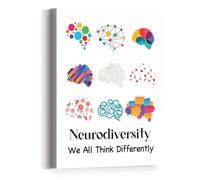 SSOPTMCB Mental Health Wall-Art for Office, Neurodiversity We All Think Differently, Inspirational Classroom Decor for Nursery(Unframed,12x18inch(30x45cm))