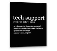 SSOPTMCB Modern Minimalist Tech Support Definition Wall-Art Technical Support Definition Print Canvas Painting for Office Workplace Home Bedroom Living Room Decor(Framed,08x12inch(20x30cm))