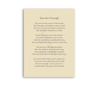 SSOPTMCB Modern Typography Art You Are Enough Canvas Poster Wall Print for Living Room Bedroom Decor Mental Health Quote Home Decoration Idea(Unframed,08x12inch(20x30cm))