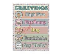 SSOPTMCB Morning Greetings and Classroom Rules Poster Social Emotional Learning SEL Educational Classroom Chart(Unframed,16x24inch(40x60cm))