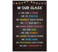 SSOPTMCB Motivational Classroom Rules Sign Set, Educational Wall Decor for Preschool Kindergarten Elementary School Teacher Resources(Unframed,16x24inch(40x60cm))