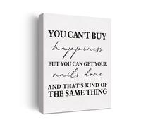 SSOPTMCB Nail Tech Inspiration Canvas Wall-Art Framed, Motivational Salon Decor with Quote Happiness is a Fresh Manicure Ready to Hang(Unframed,08x12inch(20x30cm))