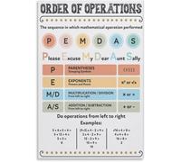 SSOPTMCB Order of Operations Math Poster PEMDAS Anchor Chart Educational Classroom Decor for Middle School High School Homeschool Teaching Supplies