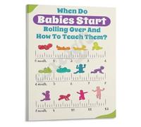 SSOPTMCB Over Guide Poster Educational Wall-Art for Nursery Decor Parent Gift Canvas Print Infant Development Milestone Chart(Unframed,08x12inch(20x30cm))