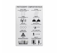 SSOPTMCB Photography Cheat Sheet Canvas Print Composition Rules and Techniques for Photo Hobbyists Home Studio(Framed,12x18inch(30x45cm))