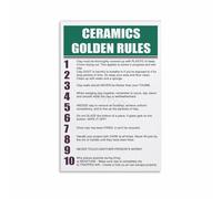 SSOPTMCB Pottery Studio Reference Poster Ceramics Golden Rules and Essential Techniques Educational Chart for Artists Students(Unframed,16x24inch(40x60cm))