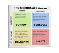 SSOPTMCB Productivity Poster Eisenhower Matrix Important vs Urgent Time Management Chart Canvas Wall-Art for Work From Home Office Decor Focus Guide(Framed,08X12inch(20X30cm))