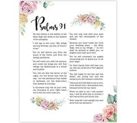 SSOPTMCB Psalm 91 Wall-Art Bible Verse Canvas Print Gods Protection and Promises Christian Decor for Home Office Prayer Room Inspirational Gift(Unframed,08x12inch(20x30cm))
