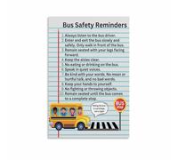 SSOPTMCB School Bus Rules for Young Students Canvas Wall-Art Print Educational Classroom Poster for Elementary School Decor(Unframed,08x12inch(20x30cm))