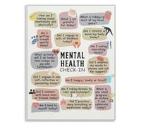 SSOPTMCB Self Reflection Poster Mental Health Check In Guide Canvas Wall-Art for Study Room Bedroom Decor(Unframed,12x18inch(30x45cm))