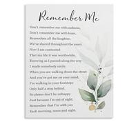 SSOPTMCB Sentimental Wall-Art Remember Me Poem Canvas Poster for Bedroom Living Room Home Decor(Unframed,08x12inch(20x30cm))