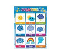 SSOPTMCB Set of 4 Weather Theme Posters - Bundle for Teaching Seasons, Temperature, and Storms in Kindergarten or Elementary Science Class(Framed,16x24inch(40x60cm))