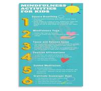SSOPTMCB Social Emotional Learning Activities Poster for Calming Strategies Wall-Art Canvas Print Room Decor Bedroom Living Room(Unframed,08x12inch(20x30cm))