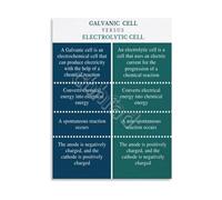 SSOPTMCB STEM Chemistry Poster Galvanic vs Electrolytic Cell Diagram Canvas Wall-Art for High School College Classroom Decor(Unframed,16x24inch(40x60cm))