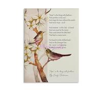 SSOPTMCB Study Library Decor Canvas Print Hope Is The Thing with Feathers Emily Dickinson Literary Quote Wall-Art(Unframed,16x24inch(40x60cm))