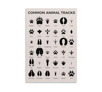 SSOPTMCB Survival Skills Poster Animal Tracks Identification Guide Wall-Art for Outdoor Enthusiasts Camping Hiking Cabin Decor(Framed,12X18inch(30X45cm))
