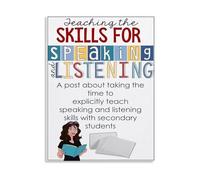 SSOPTMCB Teaching Oral Language Skills Poster for Secondary Students Communication Guide Canvas Wall-Art Teacher Resource(Framed,12x18inch(30x45cm))