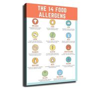 SSOPTMCB The 14 Food Allergens Poster Healthy Eating Chart Educational Wall-Art Room Aesthetics for Kitchen Living Room Bedroom Office
