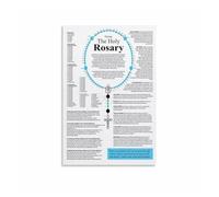 SSOPTMCB The Holy Rosary Prayer Guide Poster, Catholic Devotional Wall-Art for Home Altar, Living Room, Chapel Decor(Unframed,12x18inch(30x45cm))
