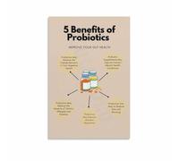 SSOPTMCB The Probiotics Poster Informative Science Chart on Gut Health Benefits Educational Canvas Wall-Art for Home Decor