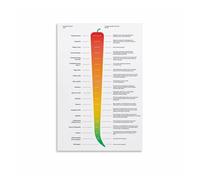 SSOPTMCB The Scoville Scale Poster, Chili Pepper Heat Units Reference Chart Informational Art for Restaurant, Cafe(Framed,08x12inch(20x30cm))