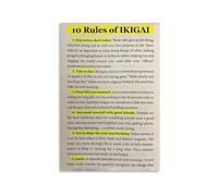 SSOPTMCB The Ten Rules of Ikigai Art - Inspirational Philosophy for Living Room and Office Decor(Framed,12x18inch(30x45cm))