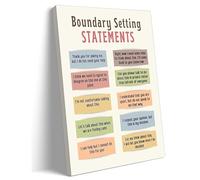 SSOPTMCB Therapist Office Wall-Art, Art Deco Boundaries & Self-Care Statements, Vertical Print for Social Workers, Nurses & Wellness Coaches(Unframed,12x18inch(30x45cm))
