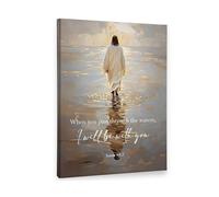 SSOPTMCB Vintage Easter Jesus Wall-Art Framed Canvas, I Will Be With You Bible Verse Print for Church Prayer Room Living Room Christian Decor(Unframed,16x24inch(40x60cm))