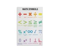 SSOPTMCB Vintage Math Chart, Mathematical Symbols Poster, Educational School Wall-Art for Teacher Gift, Study, Library Decor(Unframed,08x12inch(20x30cm))
