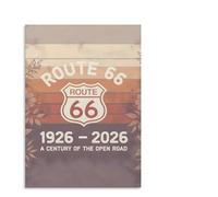 SSOPTMCB Vintage Route 66 Sign Poster Centennial Celebration Art Print Rustic Travel Wall Decor for Americana Home Bar or Man Cave(Framed,12x18inch(30x45cm))