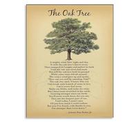 SSOPTMCB Vintage Style The Oak Tree Poem Inspirational Quotes Canvas Wall-Art for Study Room Office Gift(Framed,12x18inch(30x45cm))